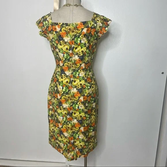 Vintage 1950s Floral Print Wiggler dress Alix of Miami - Picture 3 of 7
